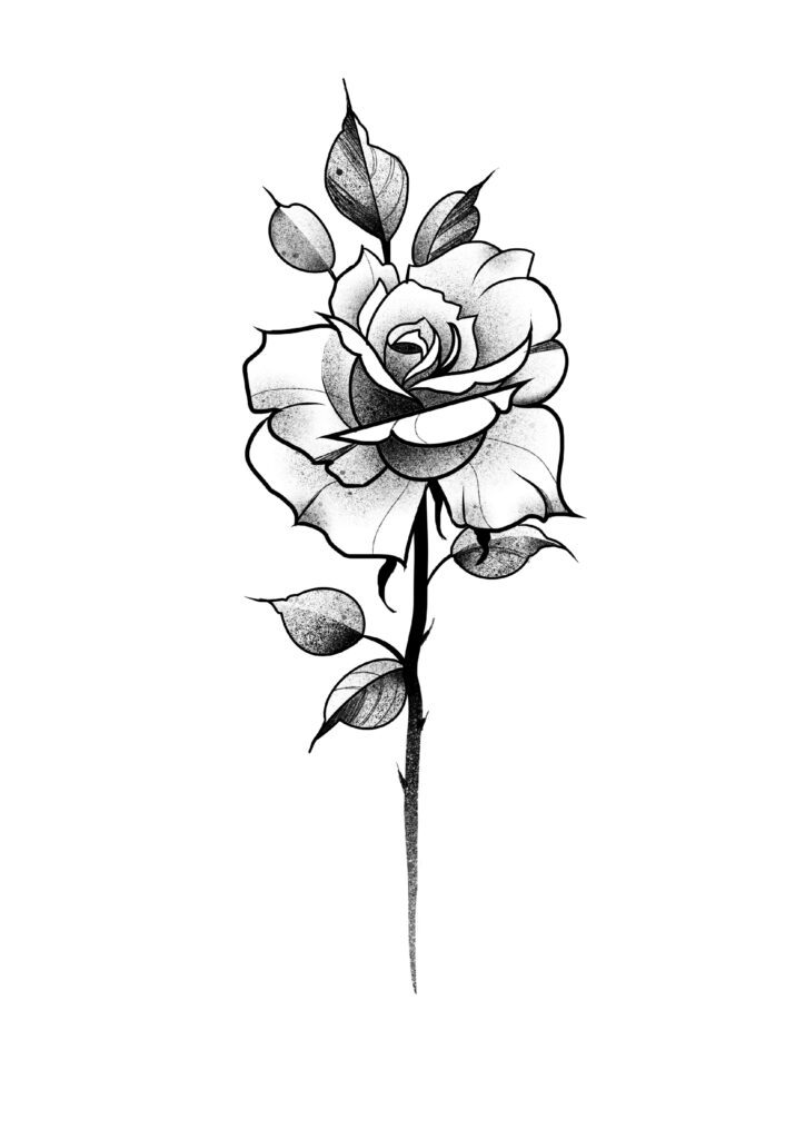 Róża tatuaż projekt Ada
